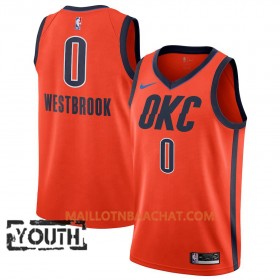 Maillot NBA Oklahoma City Thunder Russell Westbrook 0 2018-19 Nike Orange Swingman - Enfant